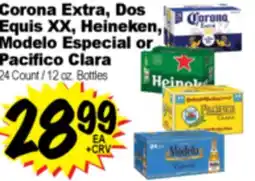 Superior Grocers Corona Extra, Dos Equis XX Heineken, Equis XX, Heineken, Modelo Especial or Pacifico Clara offer