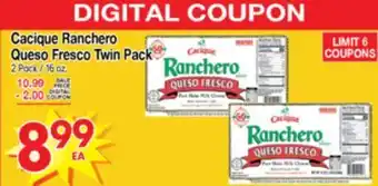 Superior Grocers Cacique Ranchero Queso Fresco Twin Pack offer