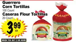 Superior Grocers Guerrero Corn Tortillas 100 Count, Caseras Flour Tortillas 20 Count offer
