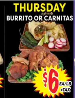 Superior Grocers BURRITO OR CARNITAS offer