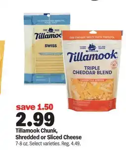 Meijer Tillamook Chunk, Shredded or Sliced Cheese offer