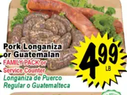 Superior Grocers Pork Longaniza or Guatemalan offer