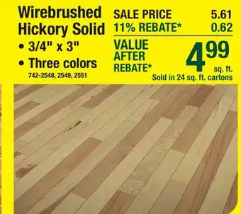 Menards Wirebrushed Hickory Solid offer