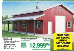 Menards Richmond Post Frame Building offer