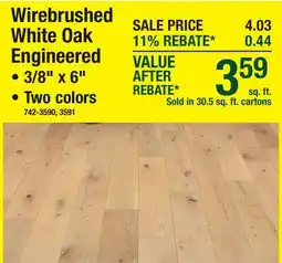 Menards Wirebrushed White Oak Engineered offer