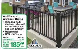 Menards Architectural Aluminum Railing offer
