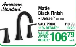 Menards American Standard Matte Black Finish, Delsea offer
