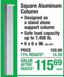 Menards Square Aluminum Column offer
