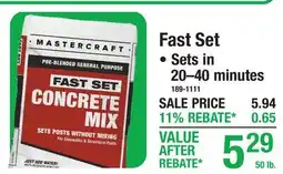 Menards CONCRETE MIX Fast Set offer