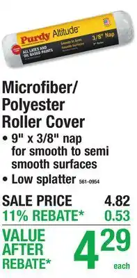 Menards Microfiber/ Polyester Roller Cover • 9 x 3/8 offer