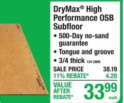 Menards DryMax High Performance OSB Subfloor offer