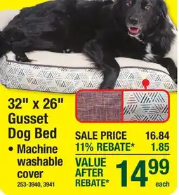 Menards 32 x 26 Gusset Dog Bed Machine washable cover offer
