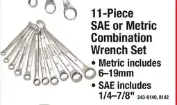 Menards 11-Piece SAE or Metric Combination Wrench Set offer