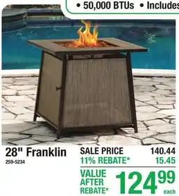 Menards 28 Franklin offer