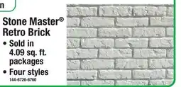 Menards Stone Master Retro Brick offer