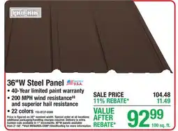 Menards 36W Steel Panel offer