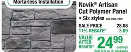 Menards Novik Artisan Cut Polymer Panel offer