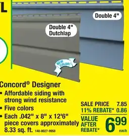 Menards Concord Designer offer
