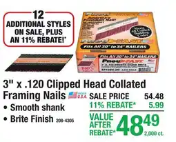 Menards 3 x .120 Clipped Head Collated Framing Nails offer