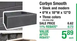 Menards Corbyn Smooth offer