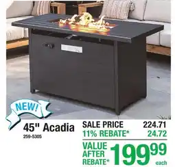 Menards GAS FIRE TABLES 45 Acadia offer