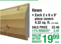Menards LOG Hewn offer