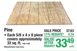 Menards Pine offer