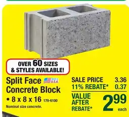Menards Split Face Concrete Block offer