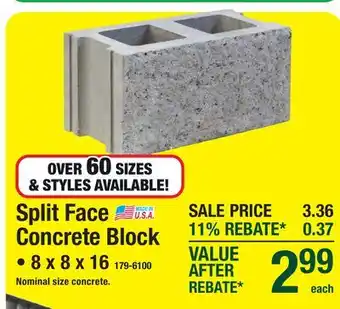 Menards Split Face Concrete Block offer