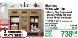 Menards Riverland Vanity with Top offer