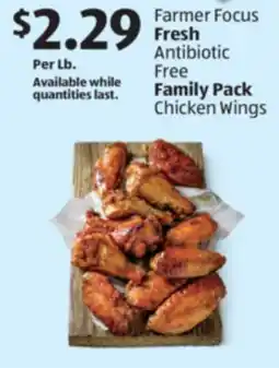 Aldi Farmer Focus Fresh Antibiotic Free Family Pack Chicken Wings offer