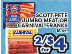 Torres Supermercado SCOTT PETE JUMBO MEAT OR CARNIVAL FRANKS offer