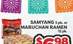 Torres Supermercado SAMYANG 5pk. or MARUCHAN RAMEN 12 pk offer