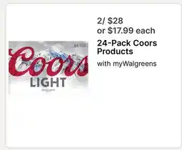 Walgreens 24-Pack Coors Products offer