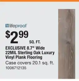 The Home Depot Sterling Oak Luxury Vinyl Plank Flooring Case offer