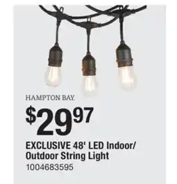 The Home Depot HAMPTON-BAY 48' LED Indoor/Outdoor String Light offer