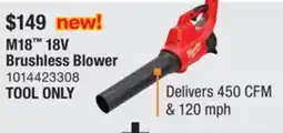 The Home Depot MILWAUKEE M18 18V Brushless Blower offer