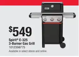 The Home Depot WEBER Spirit E-325 3-Burner Gas Grill offer