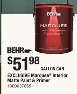 The Home Depot BEHR Marquee Interior Matte Paint & Primer offer