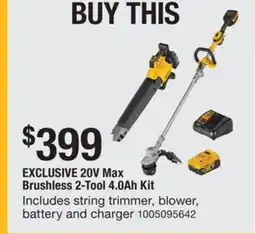 The Home Depot DEWALT 20V Max Brushless 2-Tool 4.0Ah Kit offer