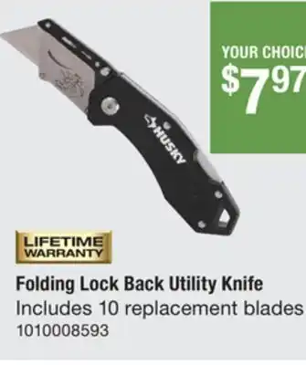 The Home Depot HUSKY Folding Lock Back Utility Knife offer
