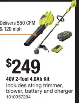 The Home Depot RYOBI 40V 2-Tool 4.0Ah Kit offer