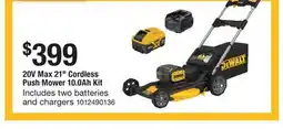 The Home Depot DEWALT 20V Max 21 Cordless Push Mower 10.0Ah Kit offer
