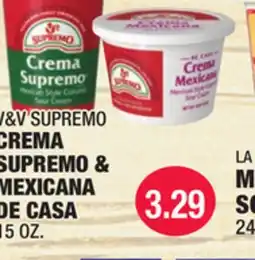 Carnicerias Jimenez V&V SUPREMO CREMA SUPREMO & MEXICANA DE CASA offer