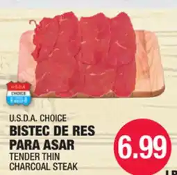 Carnicerias Jimenez U.S.D.A. CHOICE BISTEC DE RES PARA ASAR offer