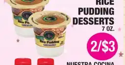 Carnicerias Jimenez RICE PUDDING DESSERTS offer