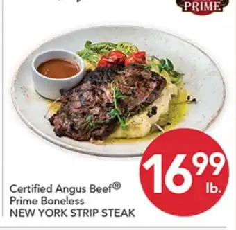 Pete's Fresh Market Certified Angus Beef Prime Boneless NEW YORK STRIP STEAK offer