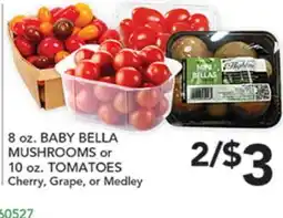 Pete's Fresh Market 8 oz. BABY BELLA MUSHROOMS or 10 oz. TOMATOES offer