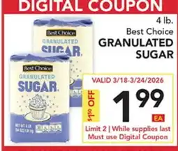 Pete's Fresh Market 4 lb. Best Choice GRANULATED SUGAR offer