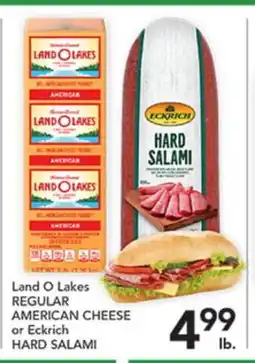 Pete's Fresh Market Land O Lakes REGULAR AMERICAN CHEESE or Eckrich HARD SALAMI offer